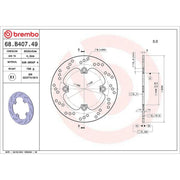 Brembo Rear Brake Rigid Brake Disc Discs & Pads fits Honda Nx 1988-2002