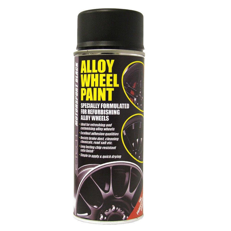 E-Tech Car Alloy Wheel Paint Motorsport Black Satin Can Chip Resistant 400ml E-Tech - Dynamic Drive