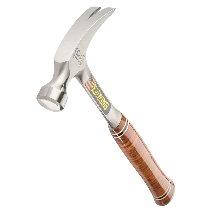 Estwing E16S Straight Claw Hammer with Leather Grip, 16oz/448g - E16S - image 1