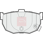 Apec Rear Brake Pad Set fits Hyundai Coupe I 1996-2002 1.6 2.0