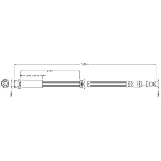 Abtex Brake Hydraulic Hose Line Front fits Ford Fiesta V 2001-2010