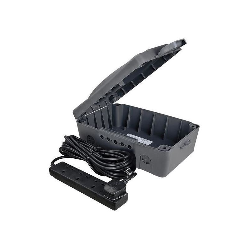 Masterplug Weatherproof Box with 10m 240V 4-Way Bar Masterplug - Town Tools
