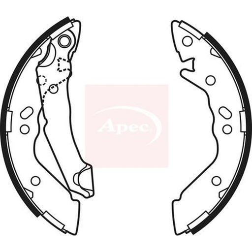 Apec Brake Shoe Set Axle Kit fits Hyundai Amica / Atoz 1998-2010 1.0 1.1