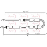 Apec Handbrake Cable Right Rear fits Citroën Xsara 1997-2005 1.6 1.8 2.0