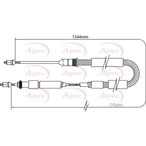 Apec Handbrake Cable Right Rear fits Citroën Xsara 1997-2005 1.6 1.8 2.0