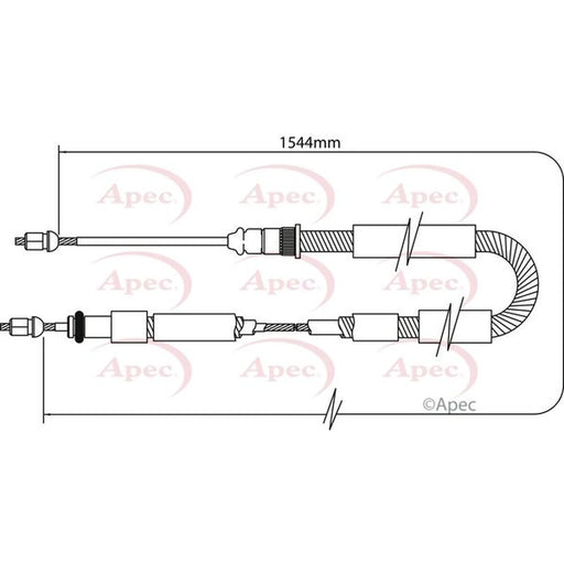 Apec Handbrake Cable Right Rear CAB1077