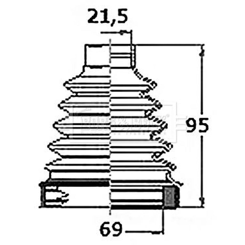 Borg & Beck Drive Shaft Bellow Kit transmission sided Thermo BCB6155