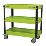 Sealey Workshop Trolley 3-Level Heavy-Duty Hi-Vis Green CX110HV Sealey - Dynamic Drive