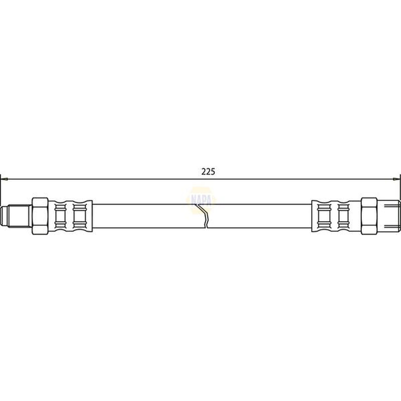 NAPA Brake Hydraulic Hose Line Rear fits Audi 100 C3 1982-1987 1.8 2.2