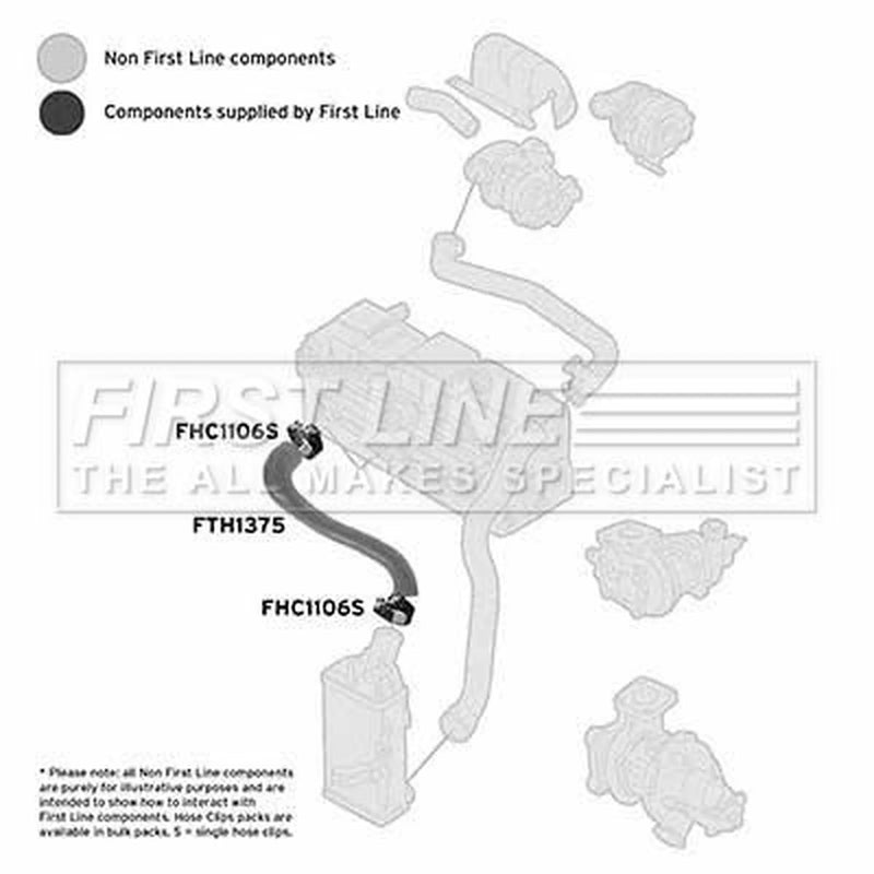 First Line Intercooler Turbo Charge Air Hose fits Opel Vectra B 1997-2003 2.0