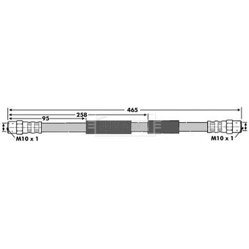 Borg & Beck Brake Hydraulic Hose Line Front Right BBH6709