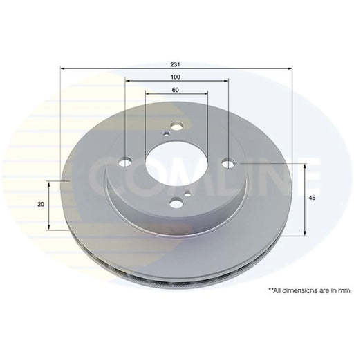 Comline 2 x Internally Vented Brake Discs fits Suzuki Ignis III 2016 on 1.2