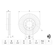 Bosch 2 x Vented Brake Discs