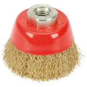 Draper Brassed Steel Crimped Wire Cup Brush, 65mm, M14 41443 Draper - Dynamic Drive