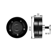 Gates V-Ribbed Belt Deflection/Guide Pulley T36187