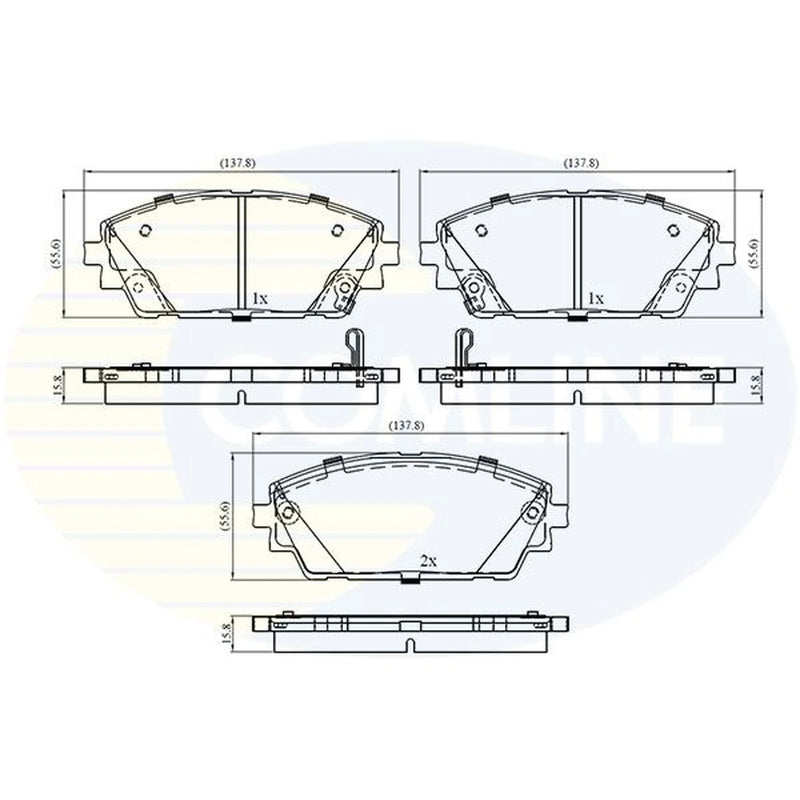 Comline 4 x Front Brake Pad Set fits Mazda 3 2018-2021 1.5 1.8 2.0