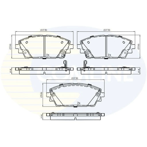Comline 4 x Front Brake Pad Set fits Mazda 3 2018-2021 1.5 1.8 2.0