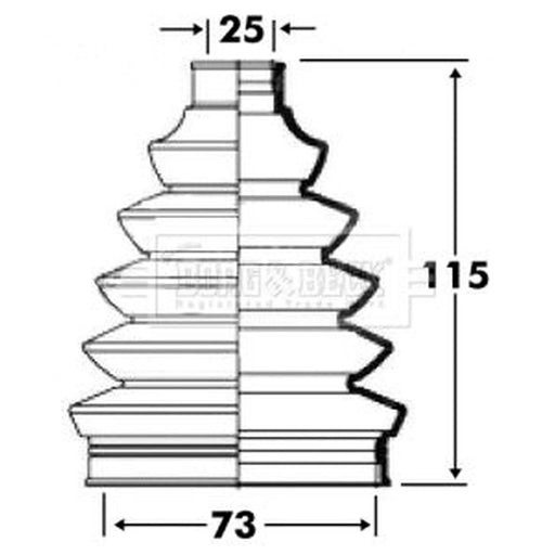 Borg & Beck Drive Shaft Bellow Kit Wheel Side Therm BCB6089