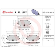 Brembo 4 x Front Brake Pad Set fits Audi A3 2019-2020