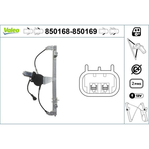 Valeo Electric Window Regulator Lifter Right Front 850169