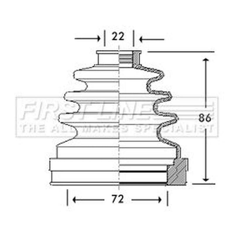 First Line Drive Shaft Bellow Kit Front Left fits Fiat Doblo 2004-2005 1.3