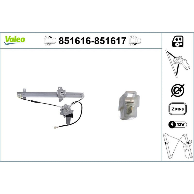 Valeo Electric Window Regulator Lifter Left Front 851616
