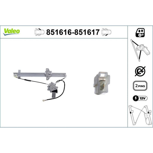 Valeo Electric Window Regulator Lifter Right Front 851617
