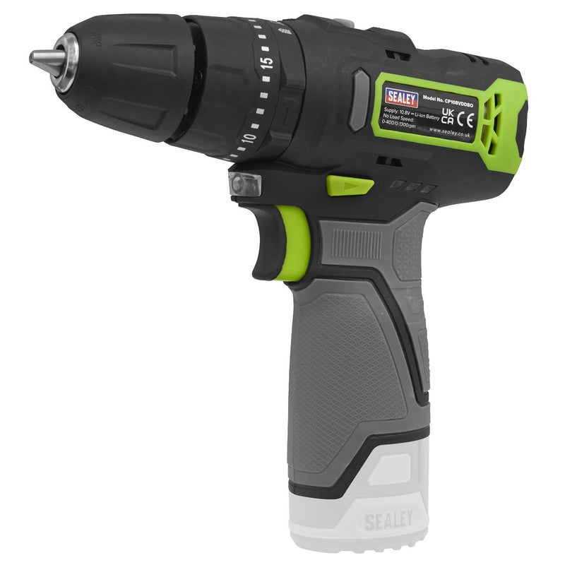 2 x SV10.8 Series Cordless Combi Drill & Impact Driver Kit 10.8V - 2 Batteries Sealey - Dynamic Drive