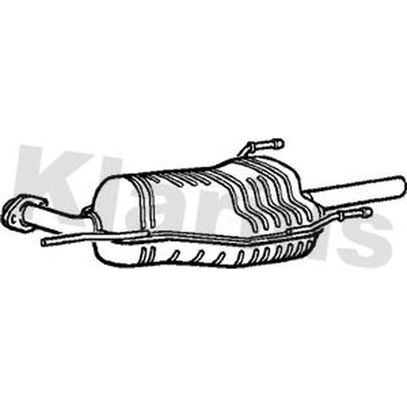 Klarius Box With Tail Pipe Rear fits Opel Astra F Classic 1998-2002 1.6