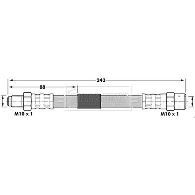 Borg & Beck Brake Hydraulic Hose Line outer BBH6922