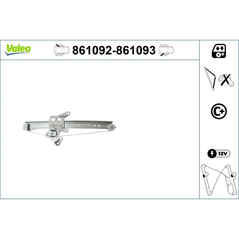 Valeo Electric Window Regulator Lifter Left Rear 861092