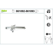 Valeo Electric Window Regulator Lifter Right Rear 861093