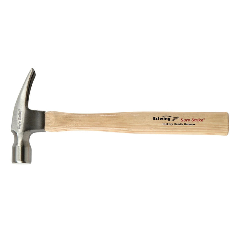 Estwing EMRW16S Sure Strike Straight Claw Hammer with Hickory Handle, 16oz/448g