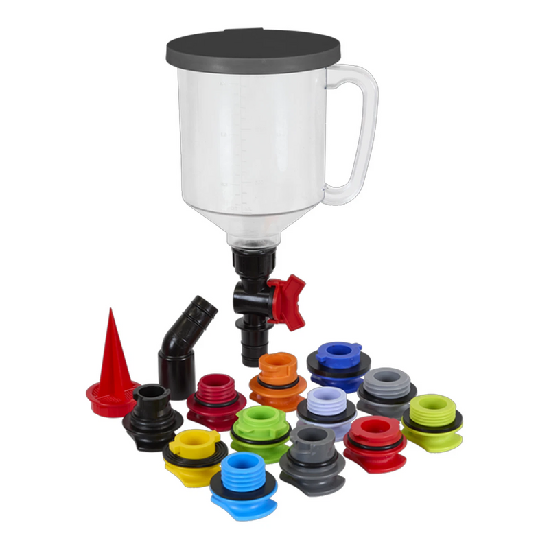 Sealey VS7107 15 Piece Master Engine Oil Funnel Filling Kit Colour Coded Vehicle - image 1