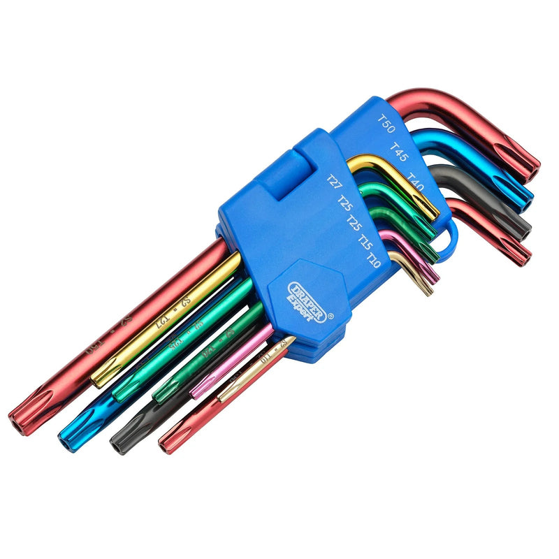 Draper TX-STAR® Security Coloured Hex. Key Set (9 Piece) - TXT9/D - image 1