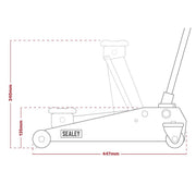 Sealey Lifting Kit 5pc 2 Tonne (Inc Jack AXLe Stands Creeper Chocks & Wrench) Sealey - Dynamic Drive