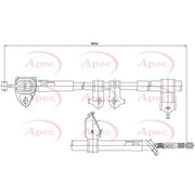 Apec Handbrake Cable Right Rear fits Toyota Rav 4 III 2006-2013 2.0 2.2