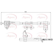 Apec Handbrake Cable Right Rear CAB1161
