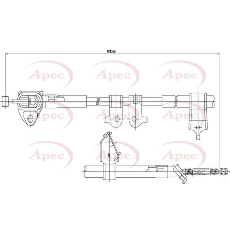 Apec Handbrake Cable Right Rear CAB1161