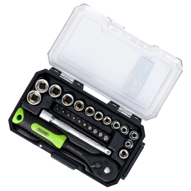 Draper HI-TORQ® Metric Socket and Bit Set, 1/4" Sq. Dr. (25 Piece) - 1/4SS25 - image 1