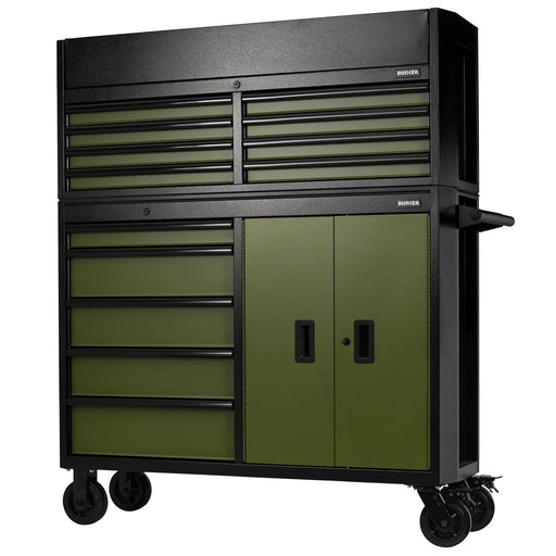 Draper BUNKER 13 Drawer Combined Roller Cabinet and Tool Chest, 52", Green - image 1