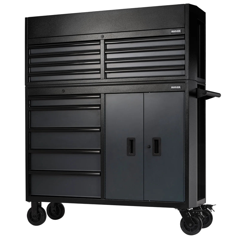 Draper BUNKER 13 Drawer Combined Roller Cabinet and Tool Chest, 52", Grey - image 1