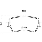 DON Rear Brake Pad Set fits Fiat Croma 2005-2011 1.8 1.9 2.2 2.4