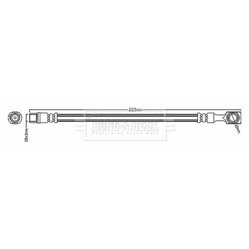 Borg & Beck Brake Hydraulic Hose Line outer BBH6828