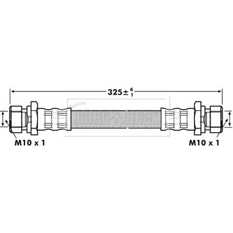 Borg & Beck Brake Hydraulic Hose Line Rear Right BBH7068