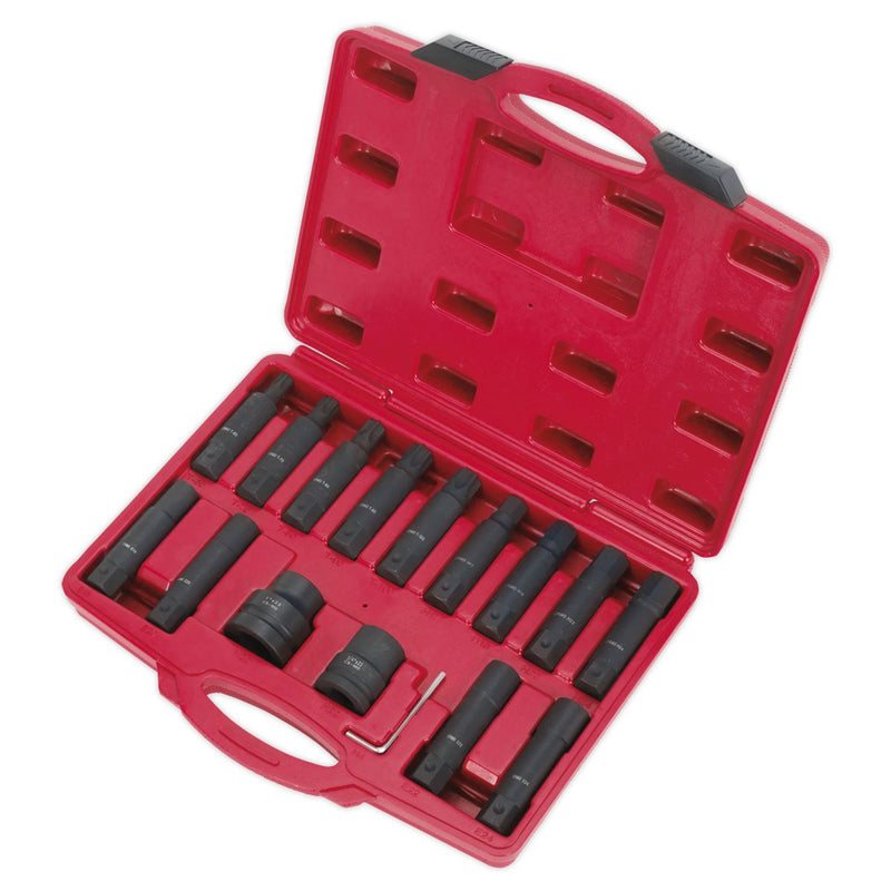 Sealey Impact Hex TRX-Star* & TRX-Star* Female Socket Bit Set 16pc 3/4" & 1"Sq D Sealey - Dynamic Drive