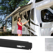 Fiamma Deep Black F45L 450 Awning with Royal Grey Fabric (06533 01R) Fiamma - Dynamic Drive