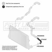 First Line Intercooler Turbo Charge Air Hose Front fits Audi A3 2003-2010