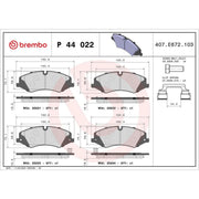 Brembo 4 x Front Brake Pad Set fits Land Rover Defender 2020 on 2.0 3.0
