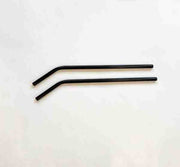 Close-up of two black replacement Milenco Aero mirror arms, unpackaged